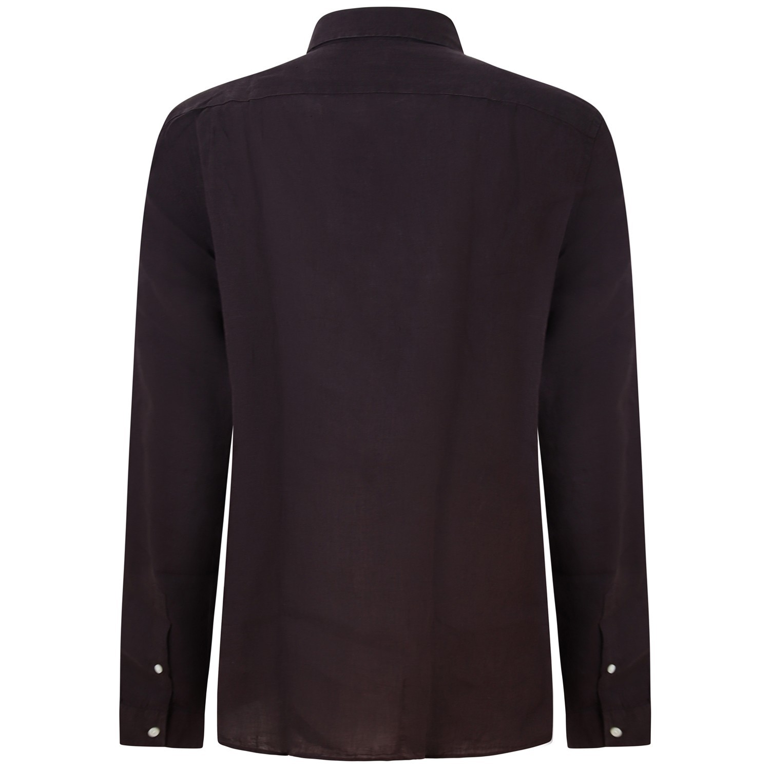 Camicia marrone in lino per uomo 2