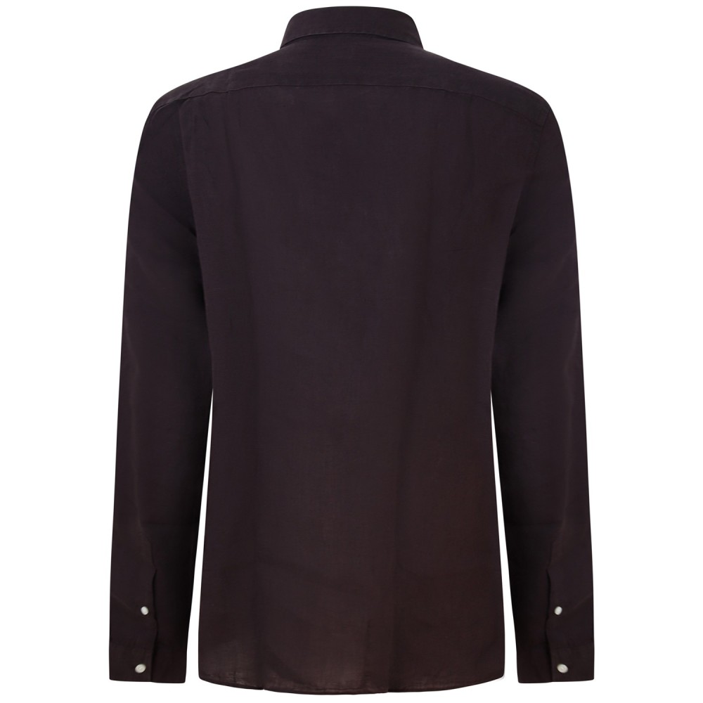 Camicia marrone in lino per uomo