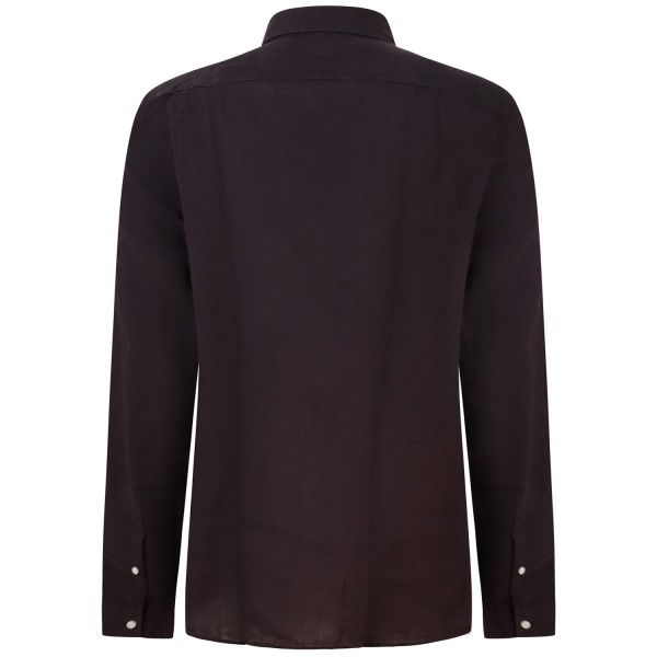 Camicia marrone in lino per uomo