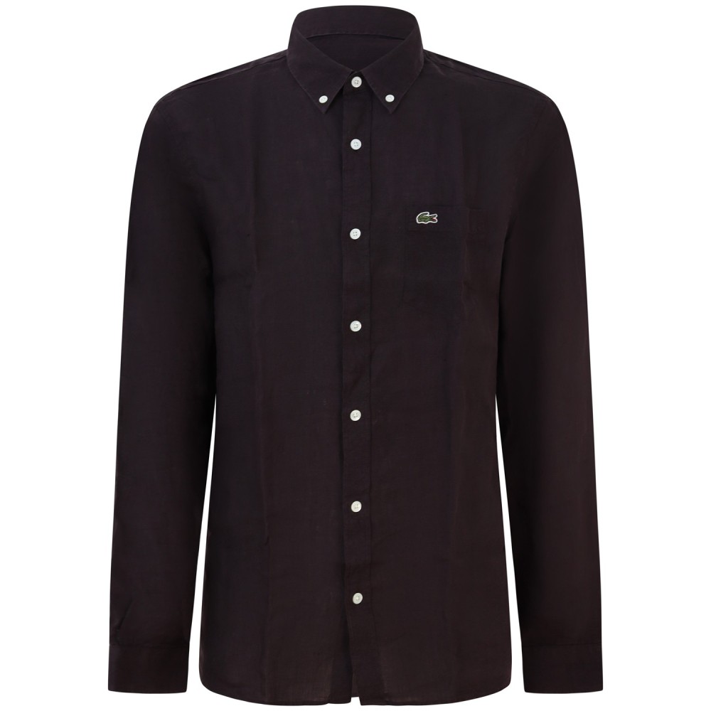 Camicia marrone in lino per uomo