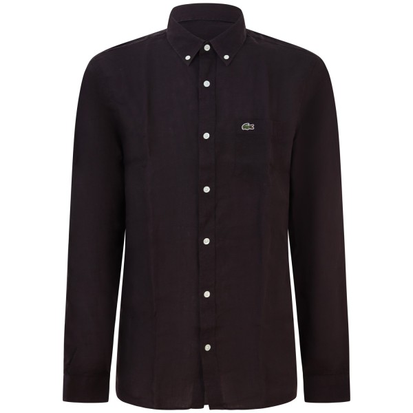 Camicia marrone in lino per uomo