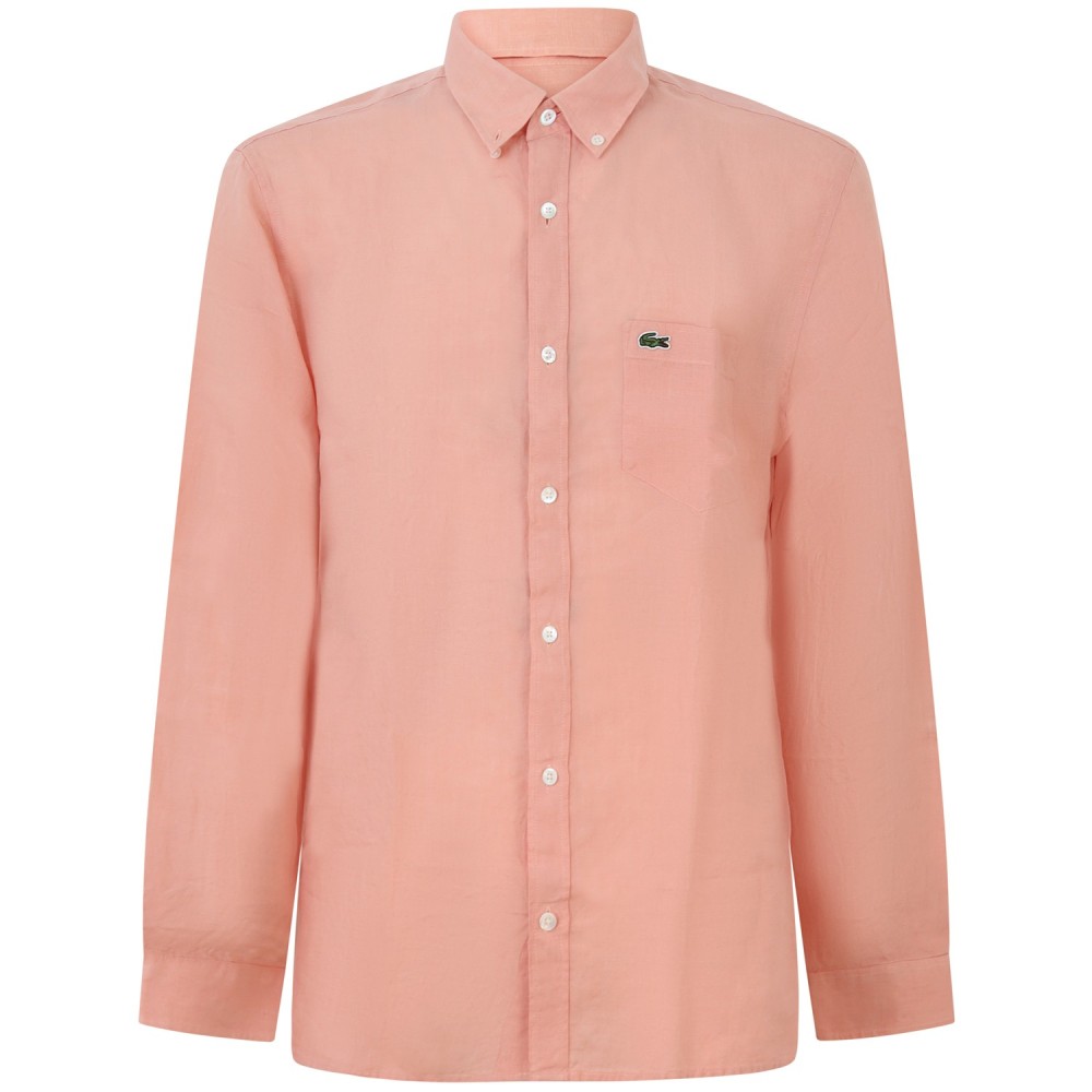 Camicia rosa in lino per uomo