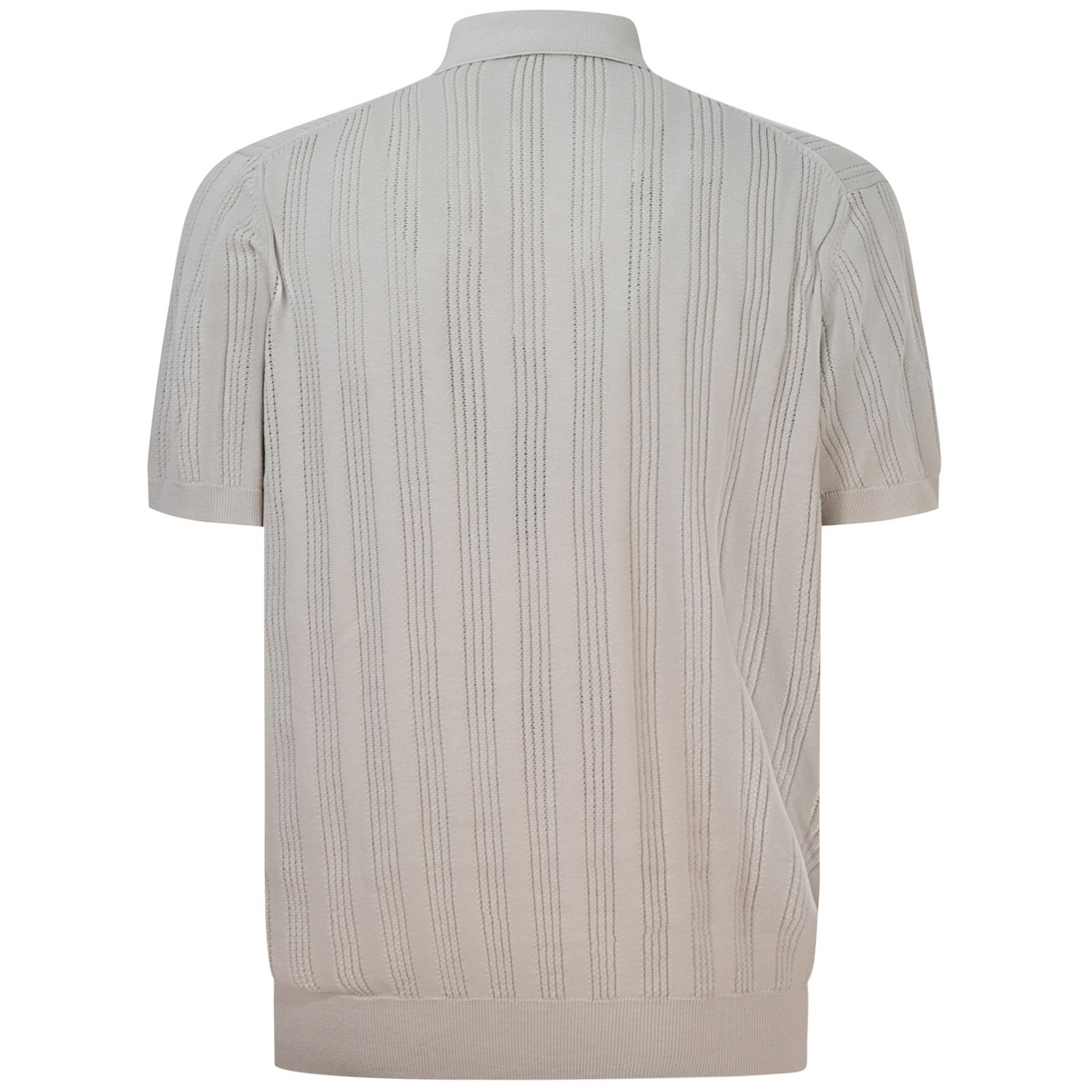Polo in maglia traforata beige per uomo 2