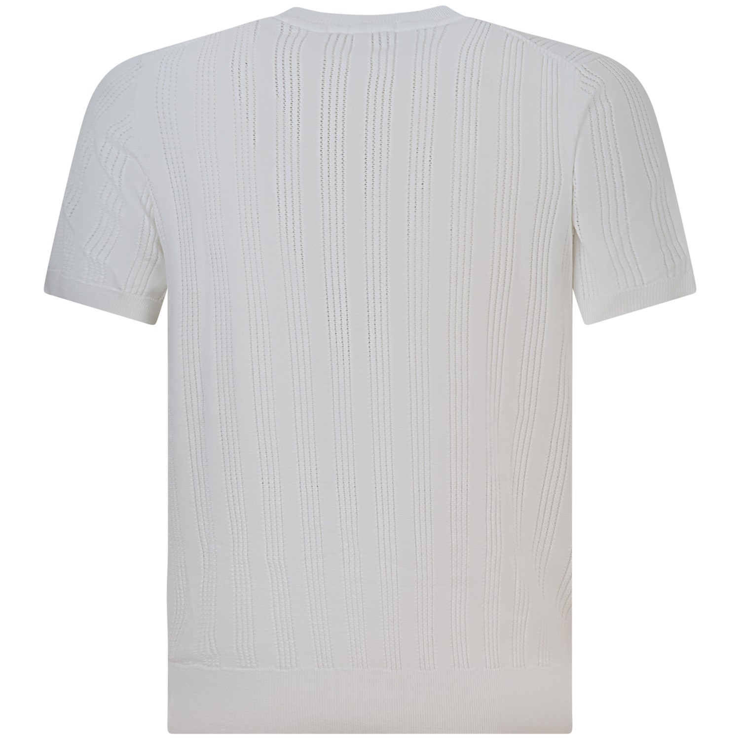 T-shirt in maglia traforata bianca per uomo 2