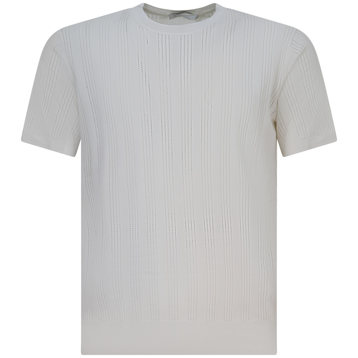 T-shirt in maglia traforata bianca per uomo