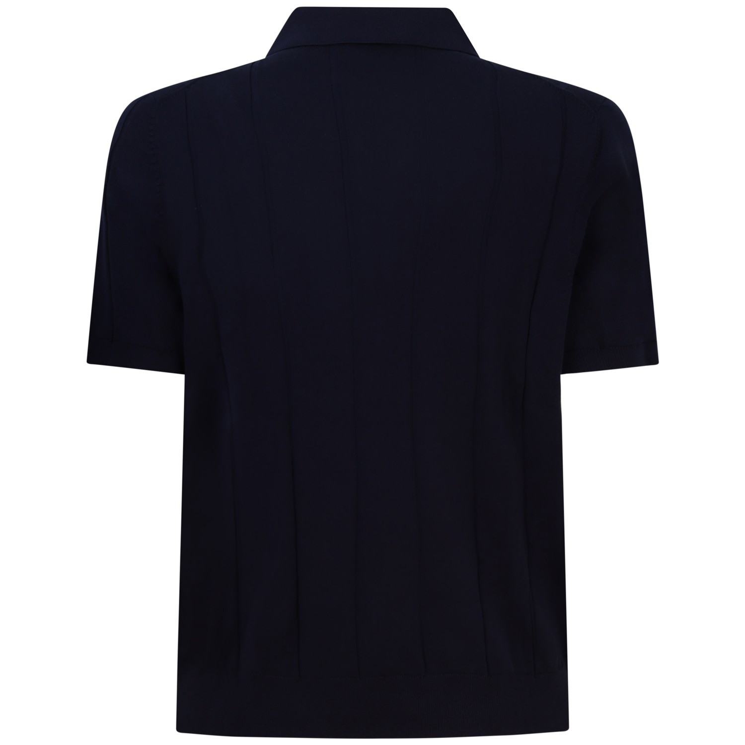 Polo in maglia blu a coste per uomo 2