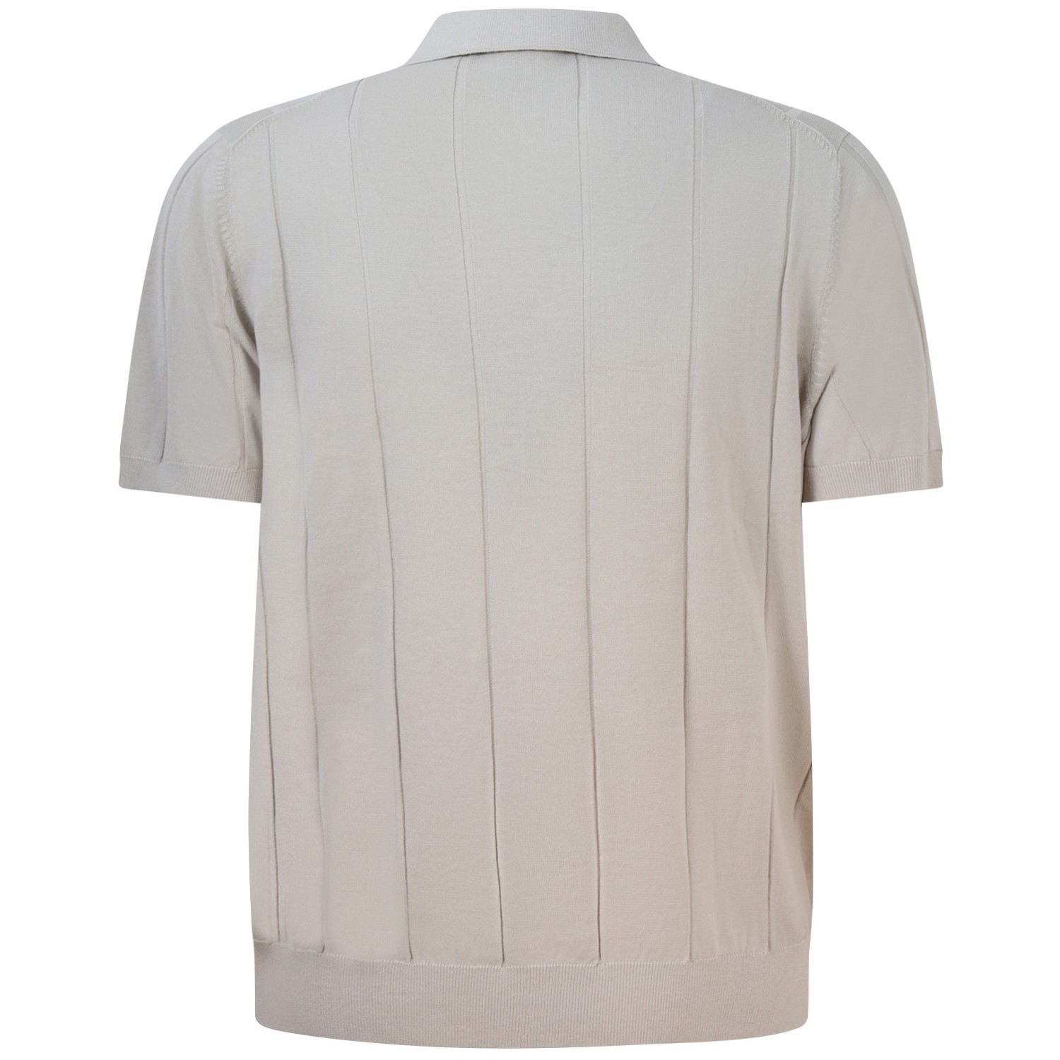 Polo in maglia beige a coste per uomo 2