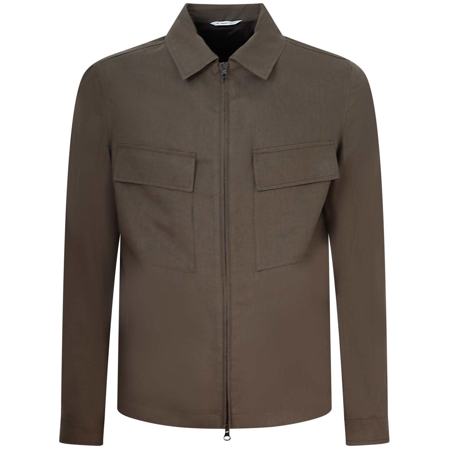 Giacca marrone con zip per uomo