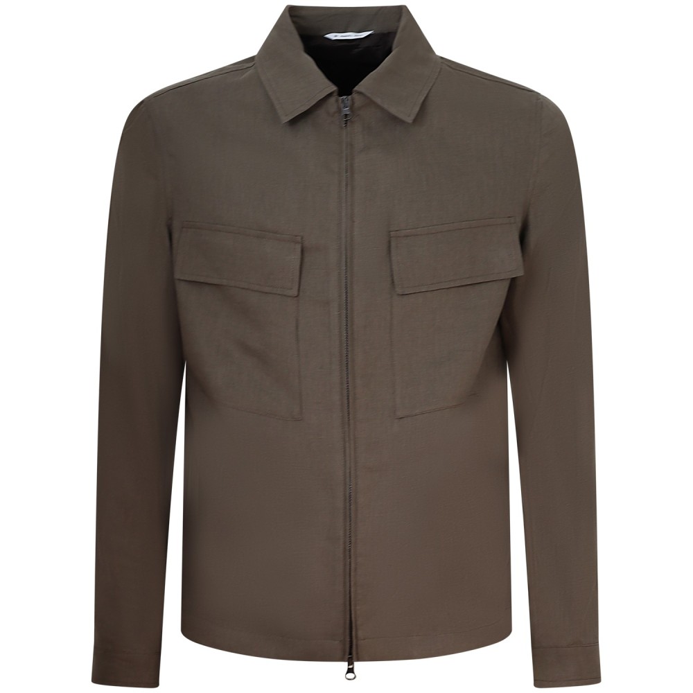 Giacca marrone con zip per uomo