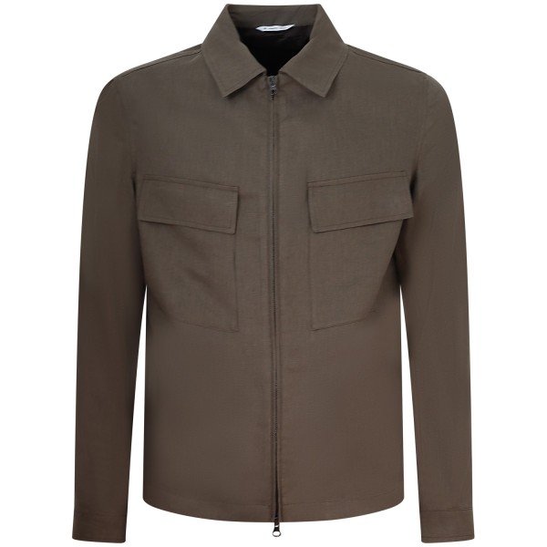 Giacca marrone con zip per uomo