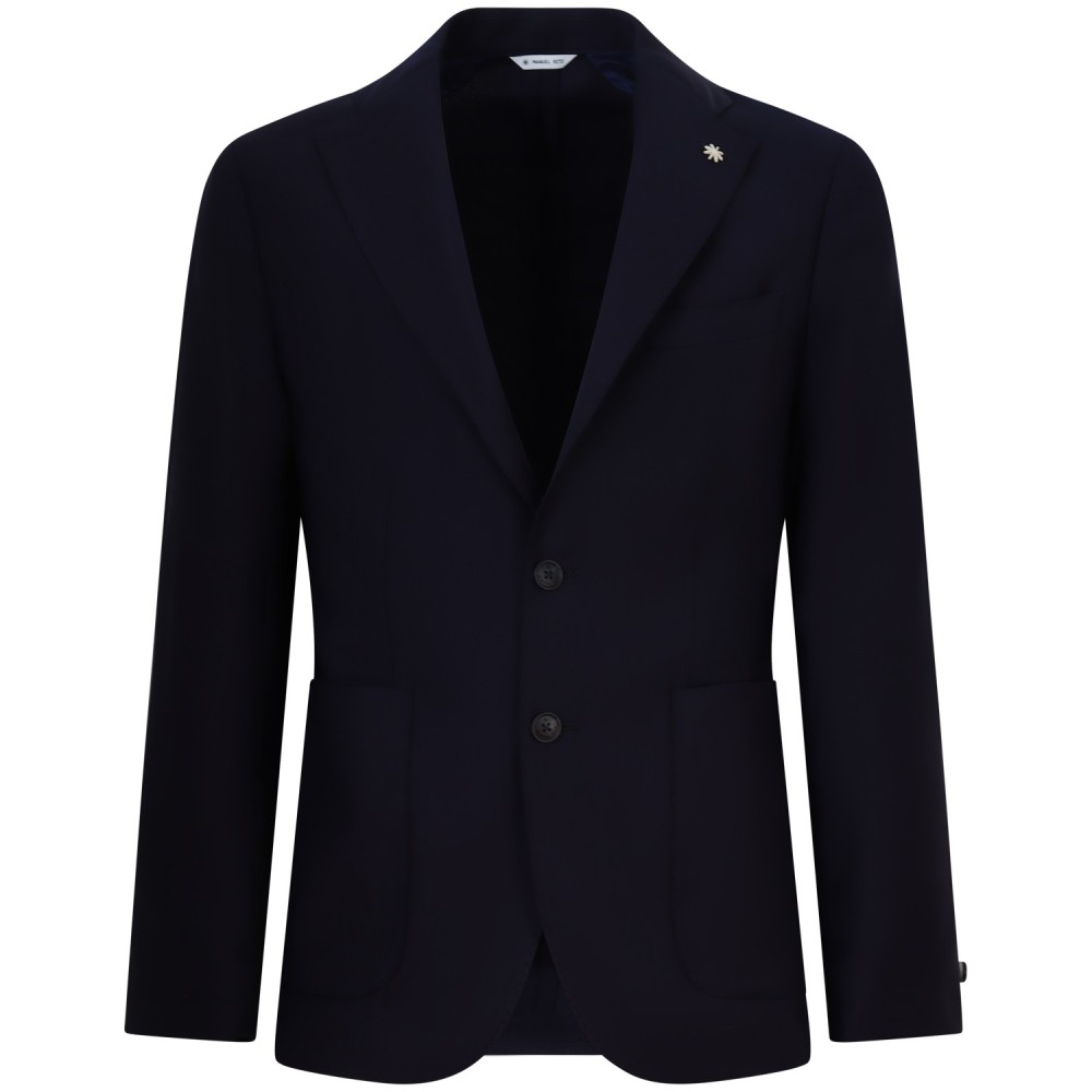 Giacca blu con microlavorazione per uomo