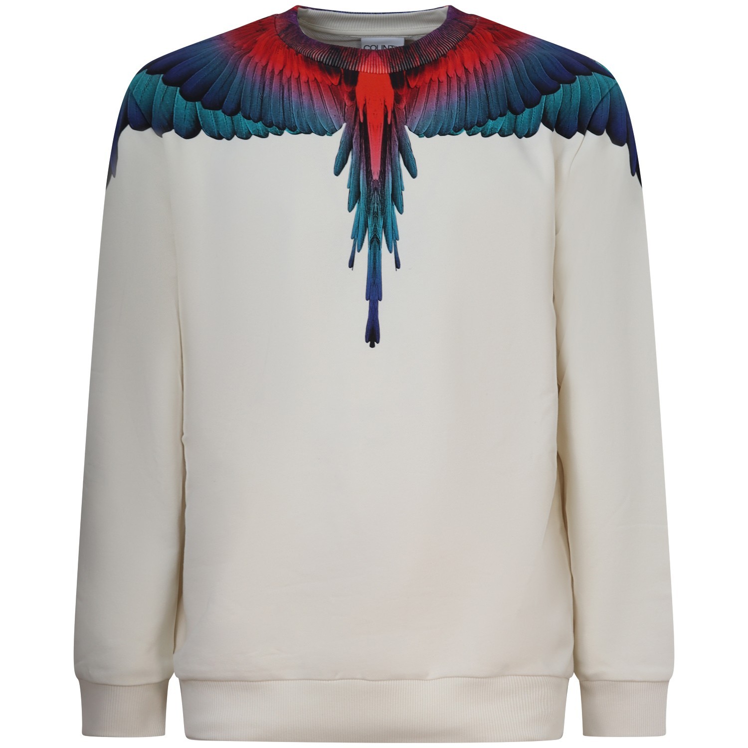 Felpa avorio con stampa rossa per uomo