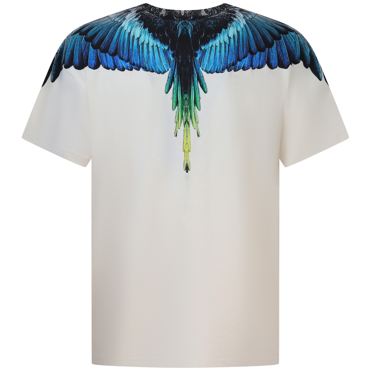 T-shirt avorio con stampa blu per uomo 2