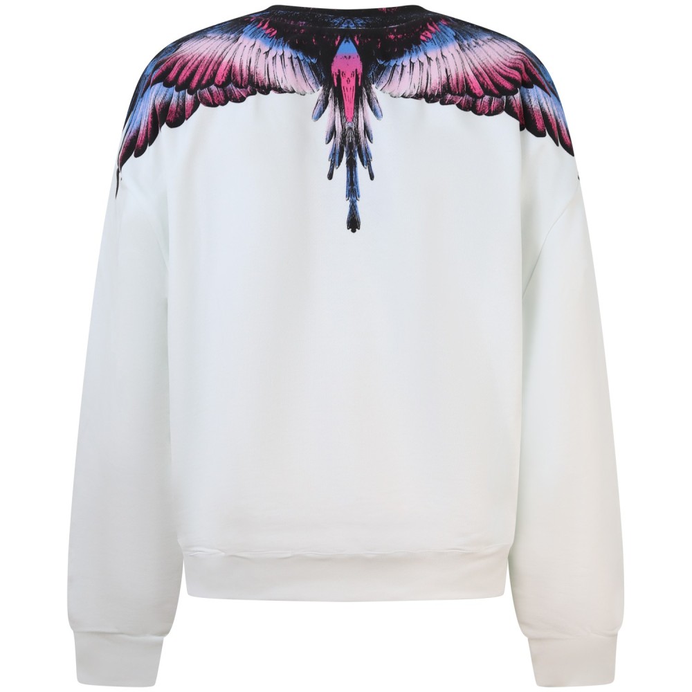 Felpa bianca con ali colorate per donna