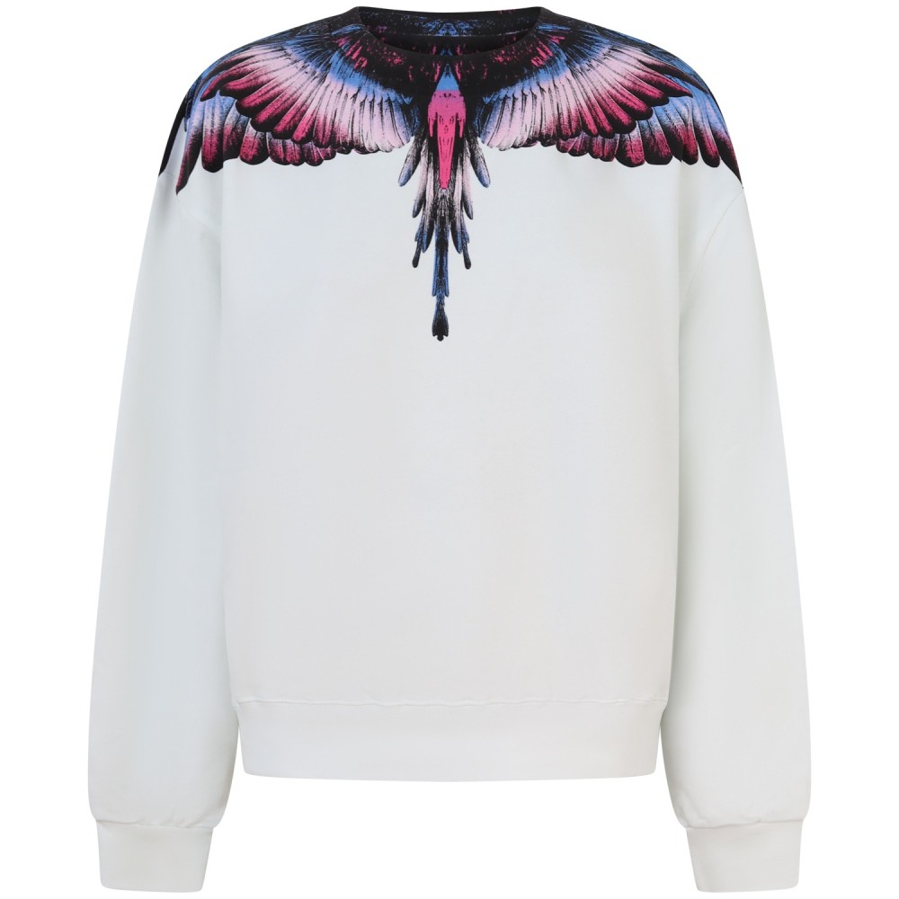 Felpa bianca con ali colorate per donna