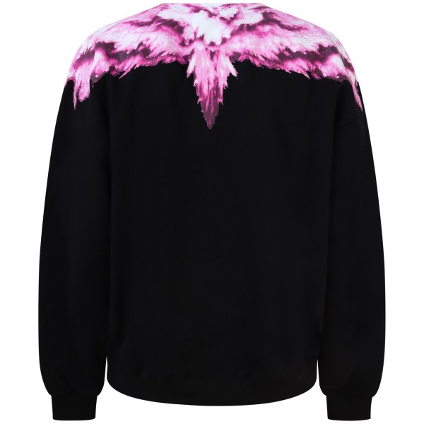 Felpa nera con ali colorate per donna