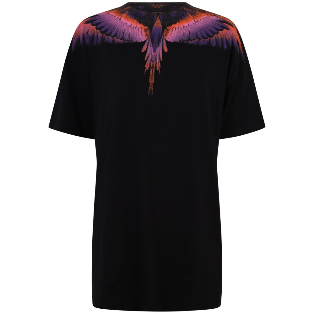 Abito nero con ali colorate per donna