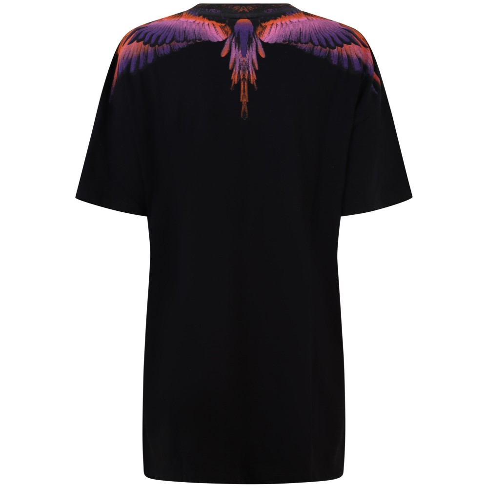 Abito nero con ali colorate per donna