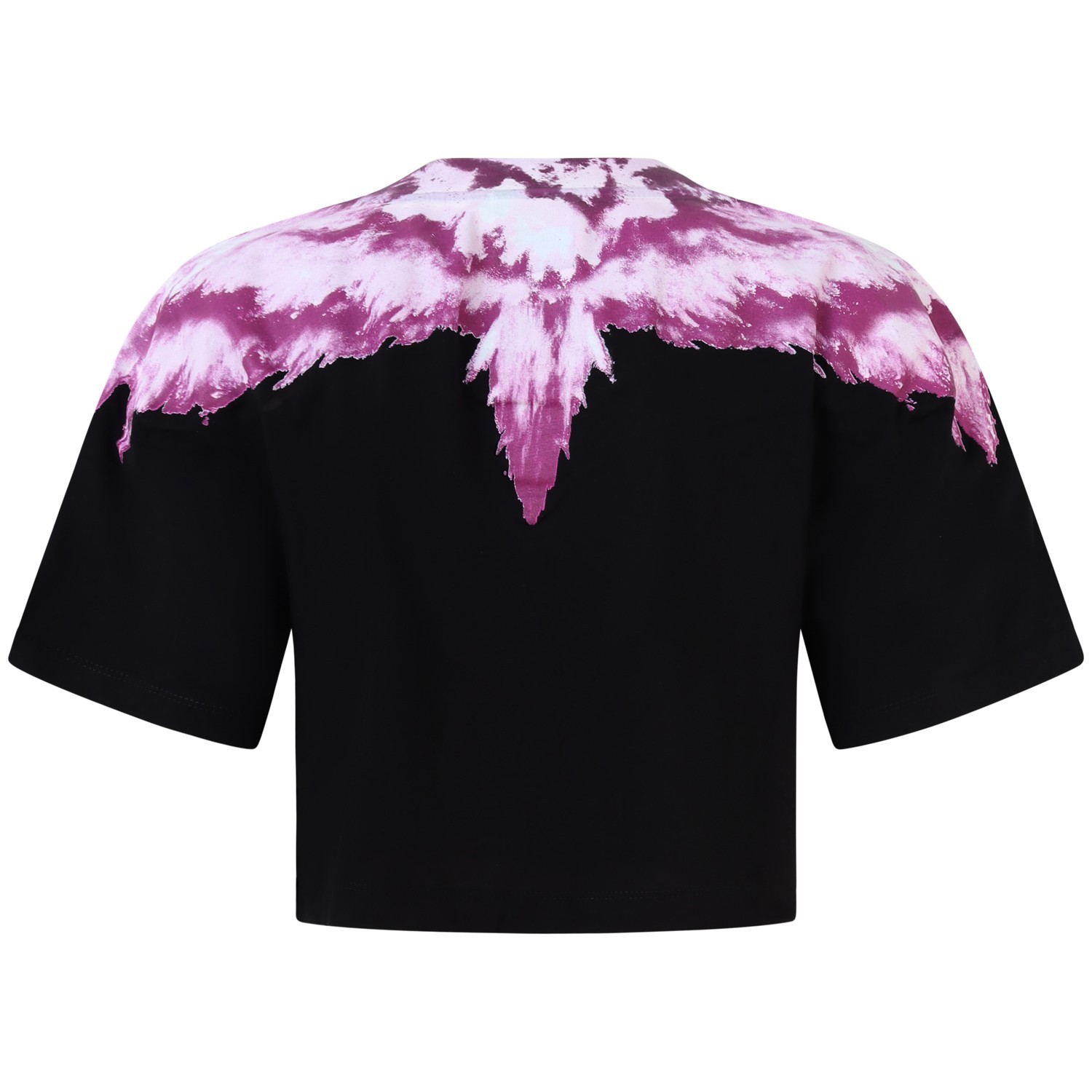 T-shirt nera con ali fucsia  per donna 2