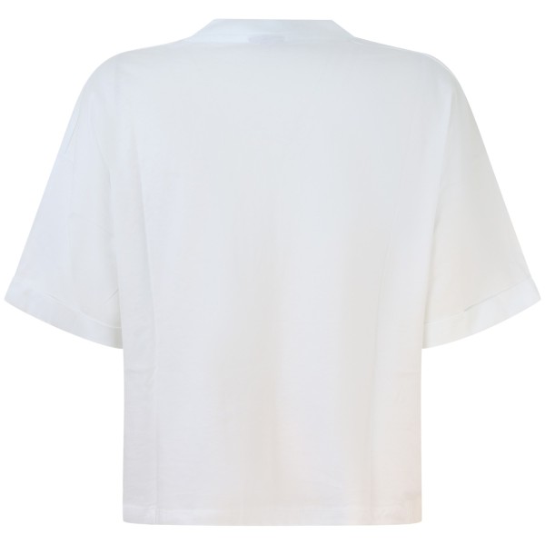 T-shirt bianca con ali argento per donna