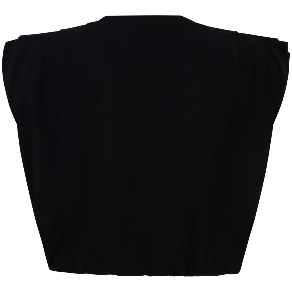 T-shirt nera crop  per donna