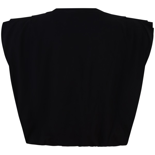 T-shirt nera crop  per donna