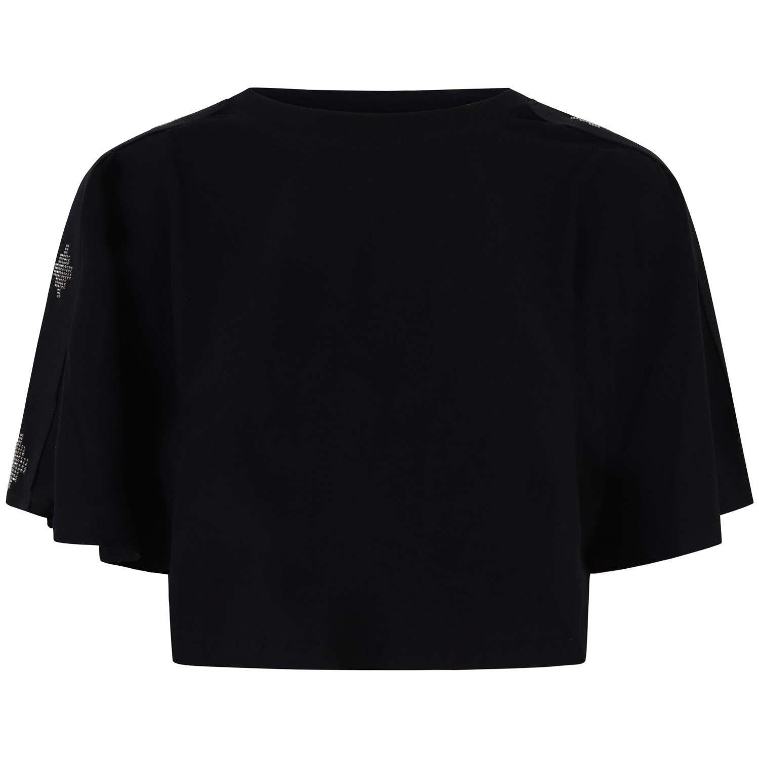 T-shirt crop con mini loghi laterali  per donna