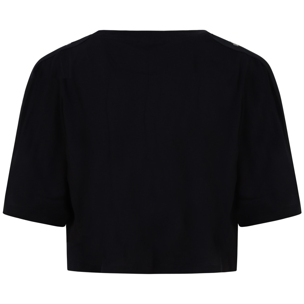 T-shirt crop con mini loghi laterali  per donna