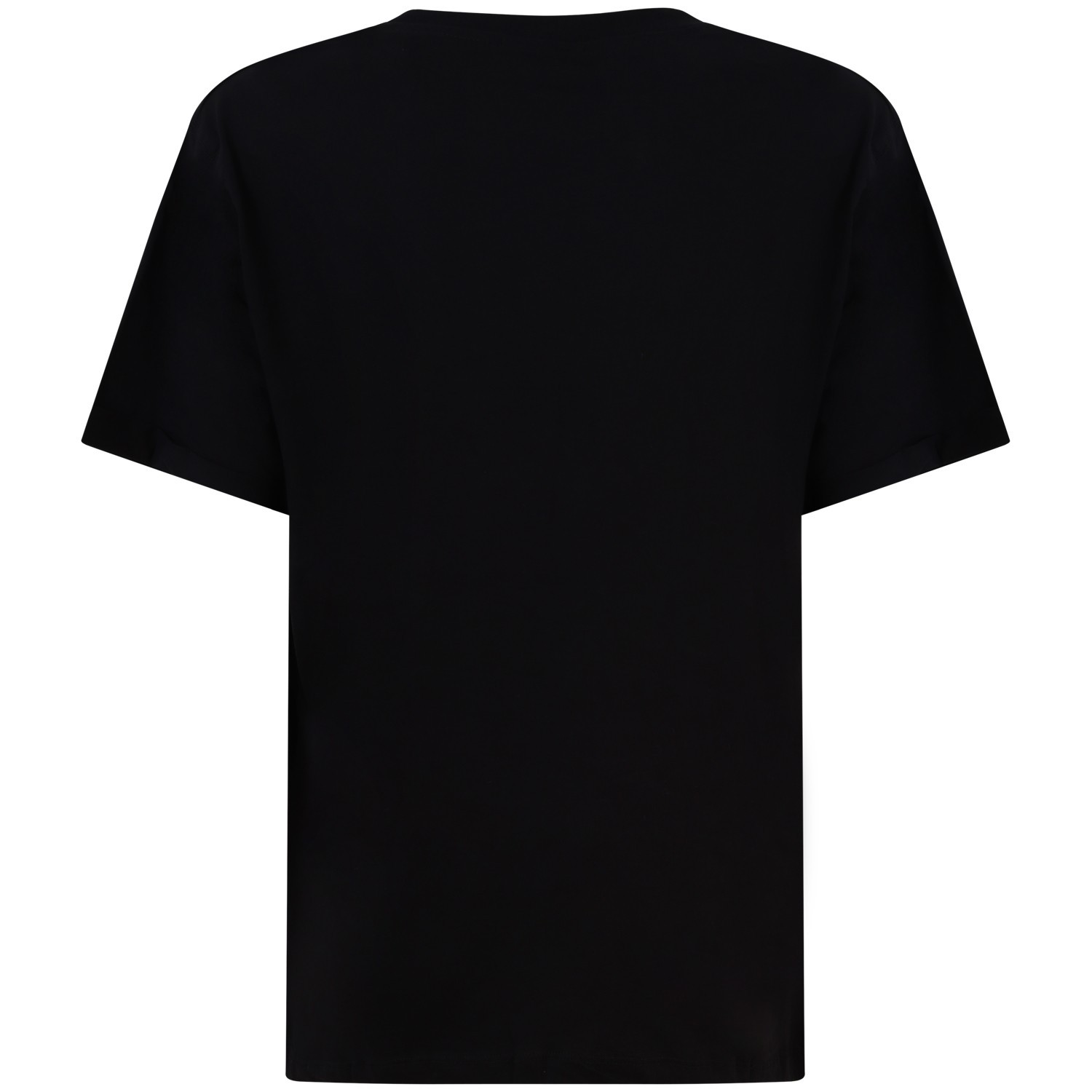 T-shirt con logo su scollo nera   per donna 2