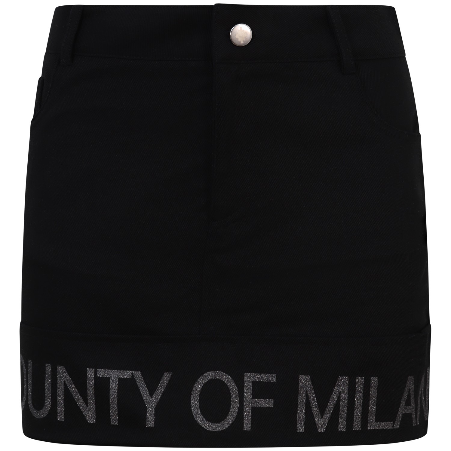 Mini gonna nera con logo per donna