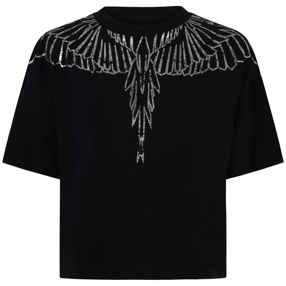 T-shirt  con logo argento  per donna