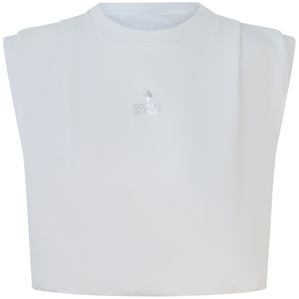 T-shirt bianca crop  per donna