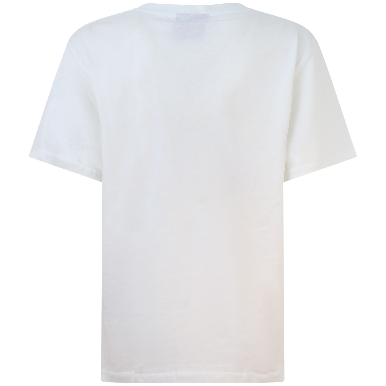 T-shirt con logo su scollo bianca   per donna 2