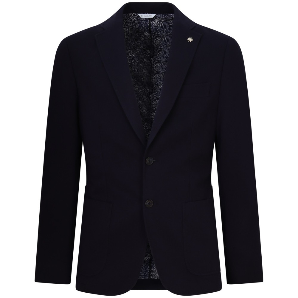 Giacca blu con microlavorazione per uomo