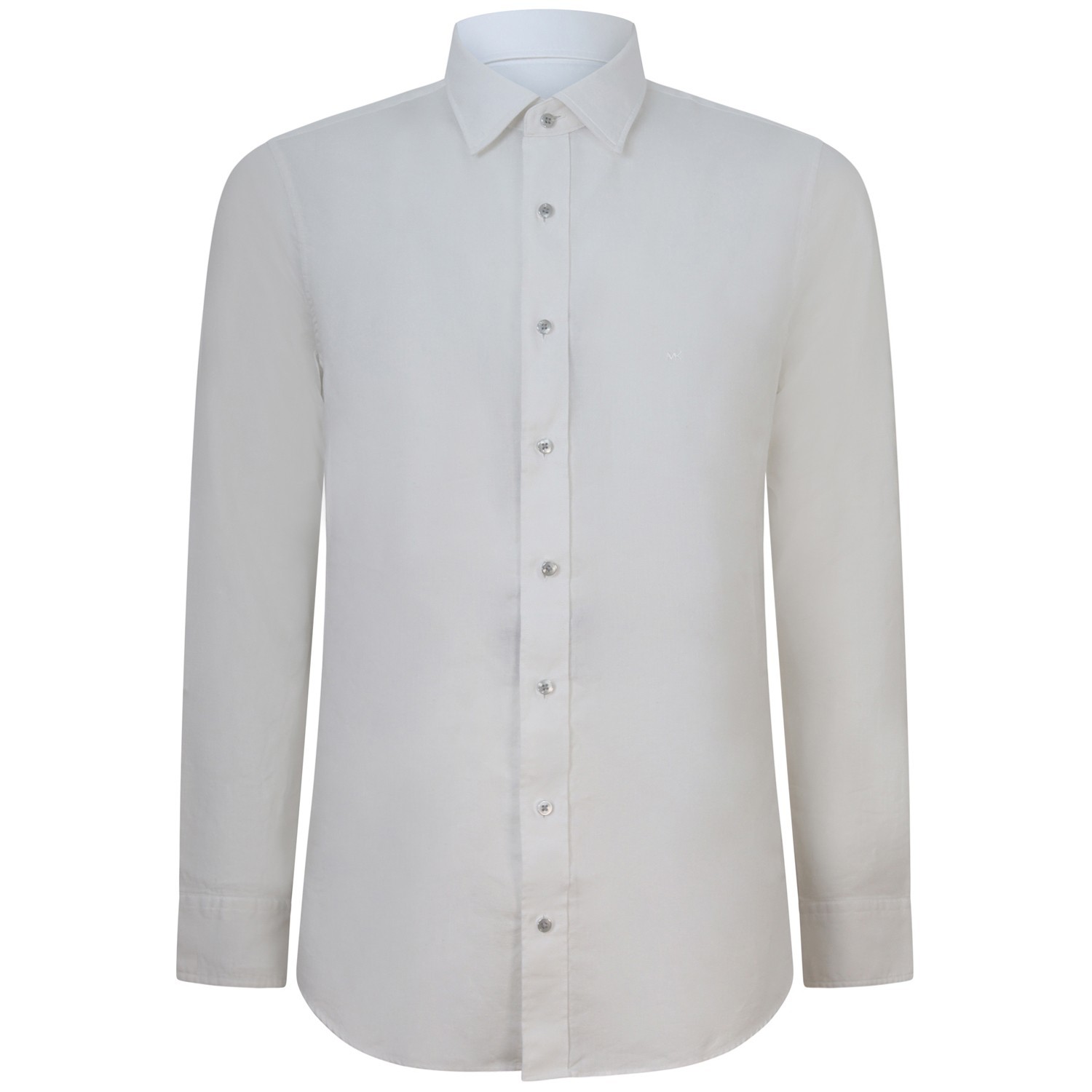 Camicia bianca  in lino  e cotone per uomo