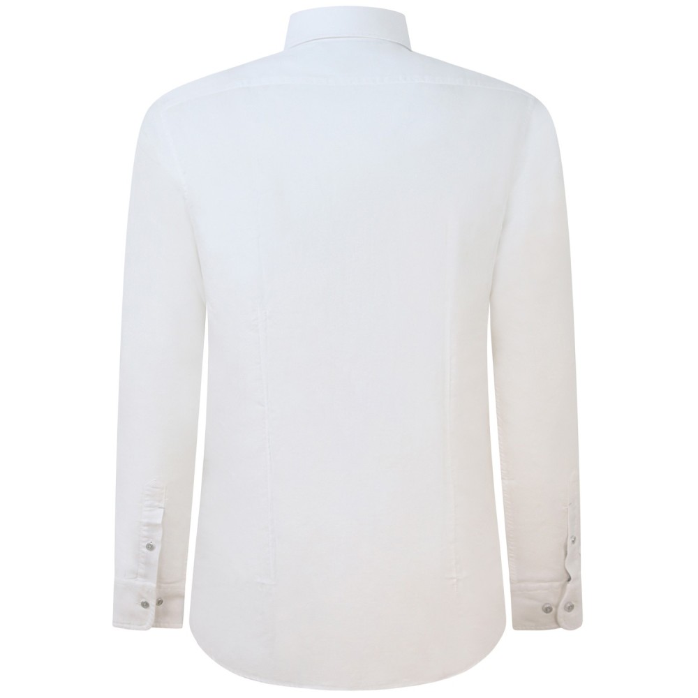 Camicia bianca  in lino  e cotone per uomo