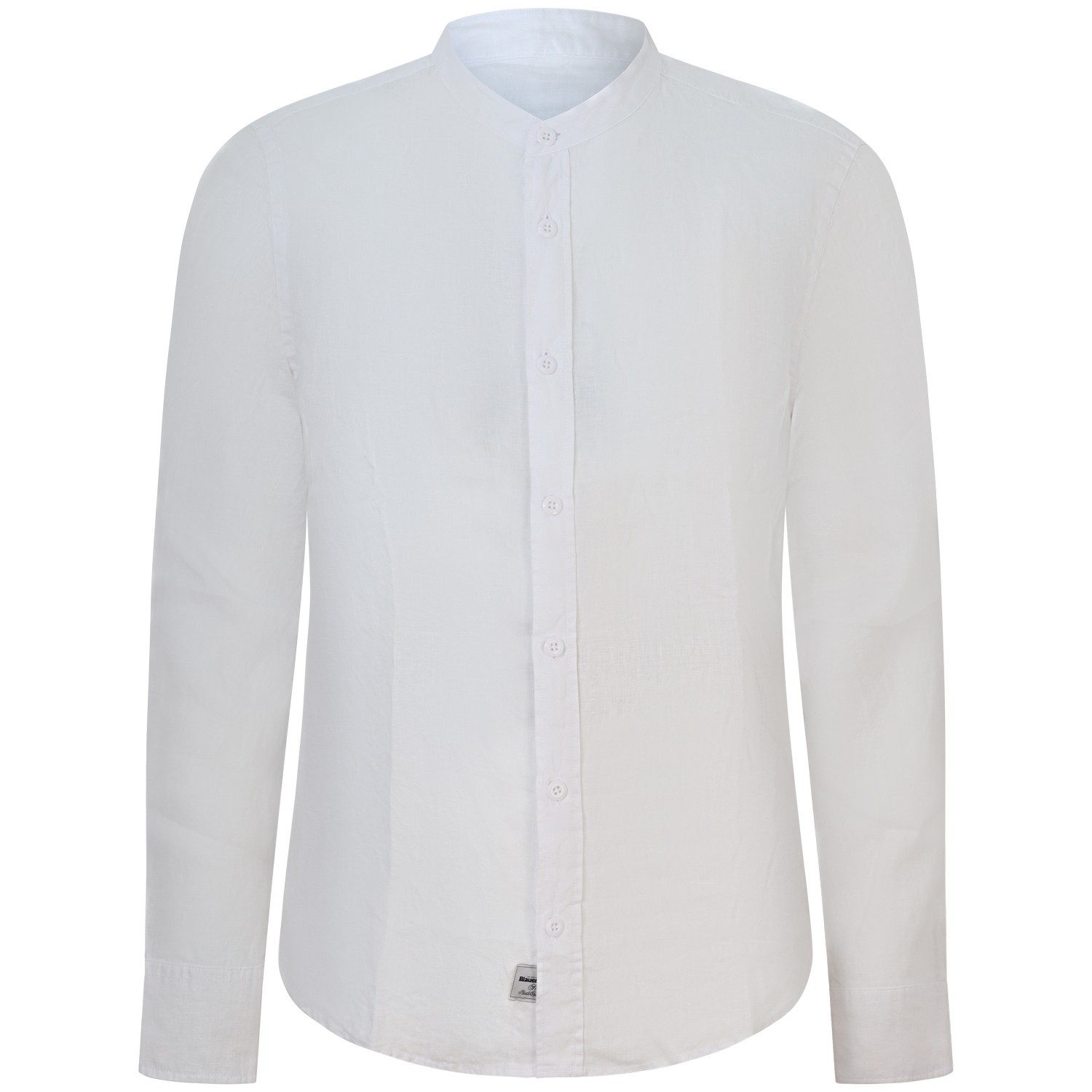 Camicia bianca con collo coreano per uomo