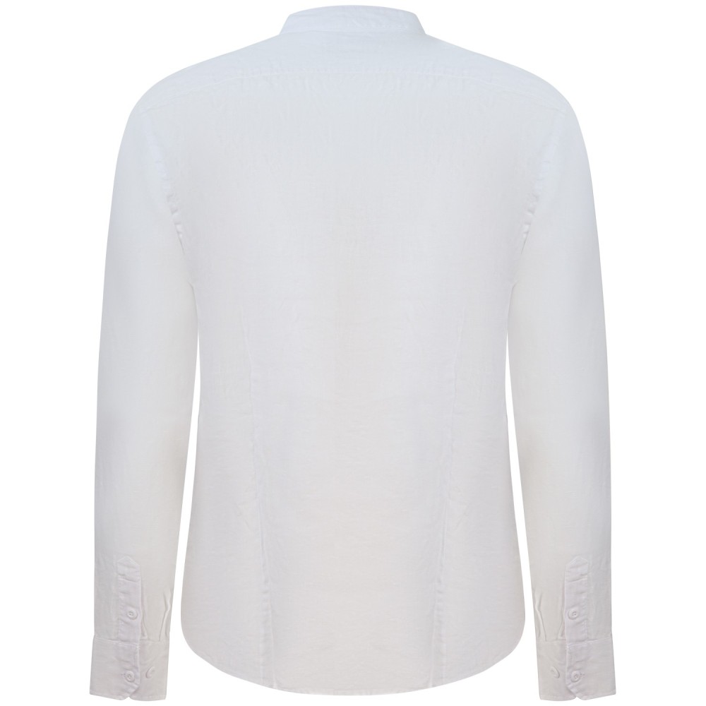 Camicia bianca con collo coreano per uomo