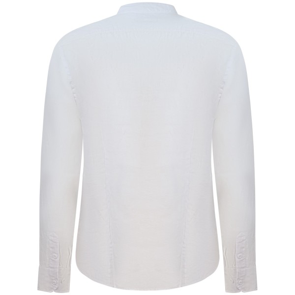 Camicia bianca con collo coreano per uomo