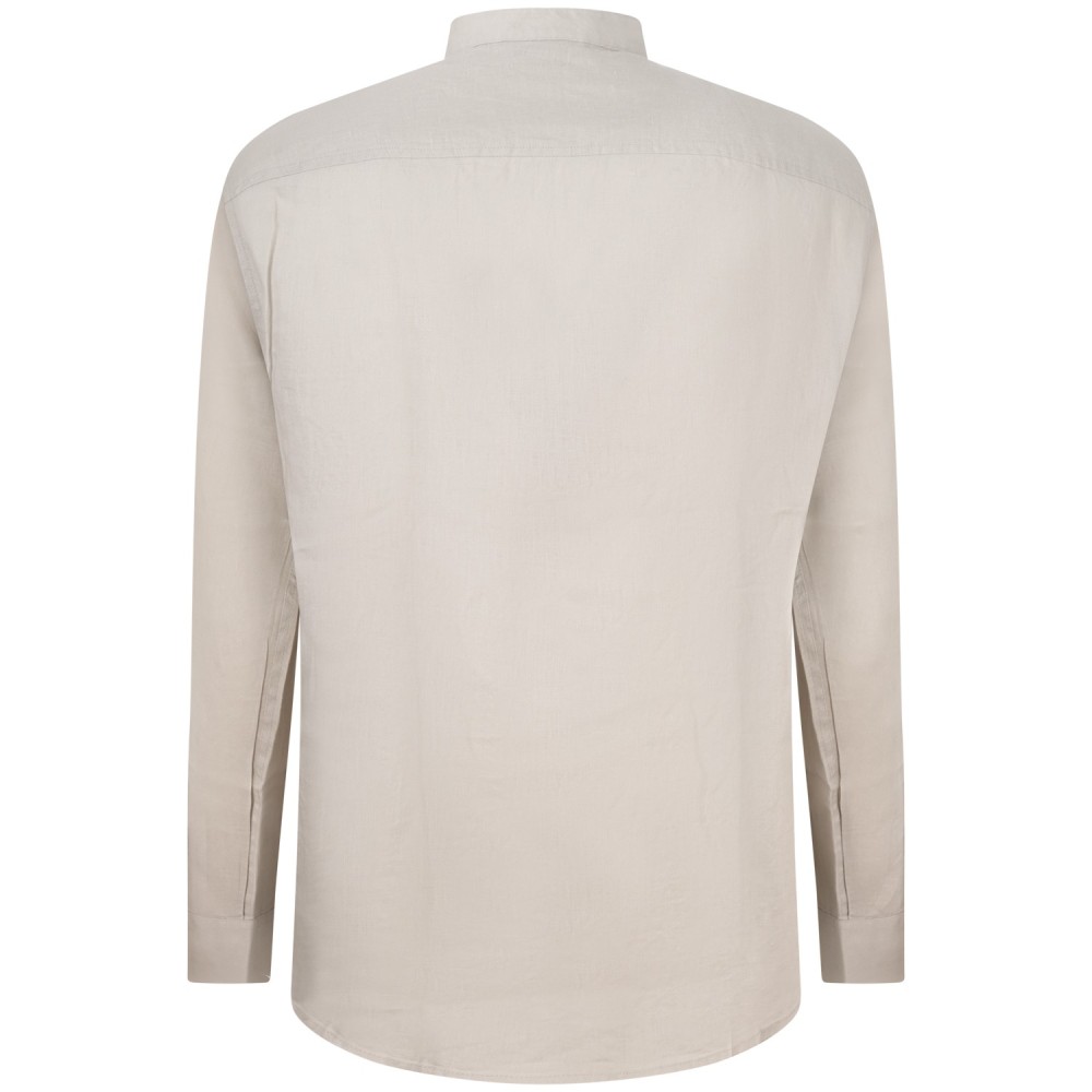 Camicia beige con collo corano per uomo