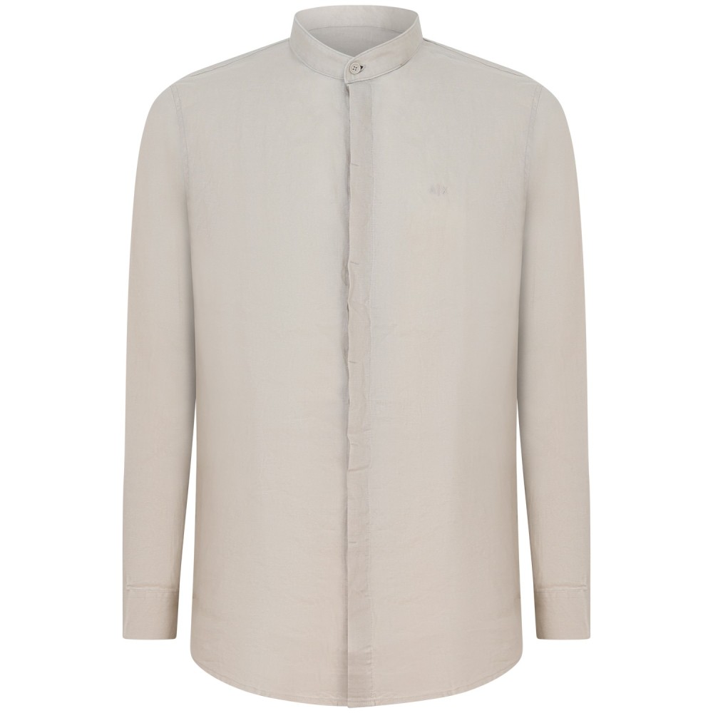 Camicia beige con collo corano per uomo