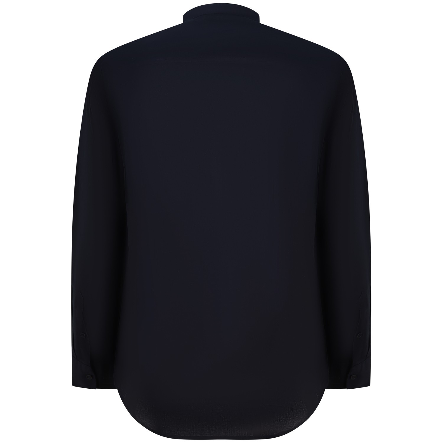 Camicia blu con collo coreano per uomo 2