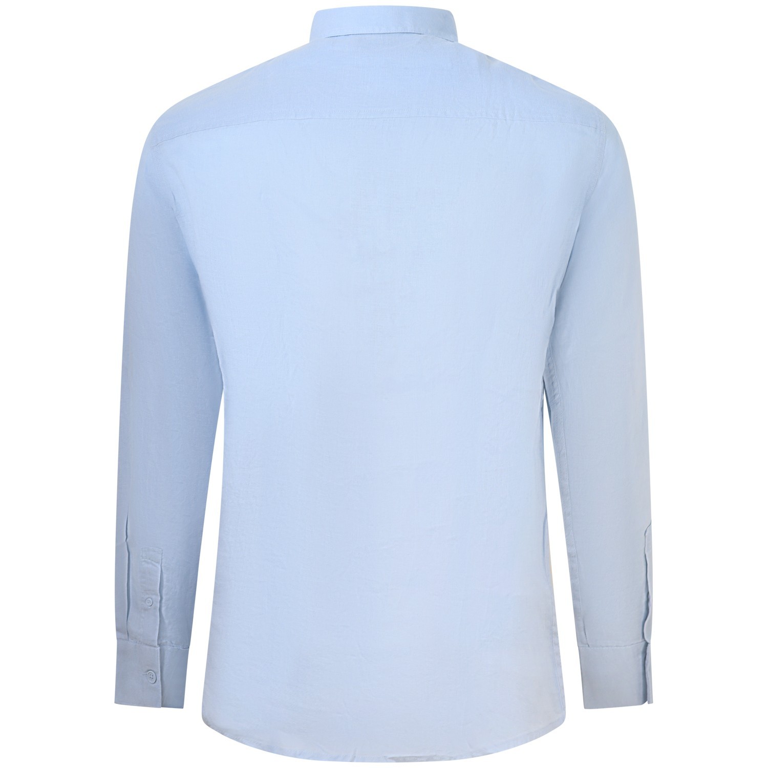 Camicia in lino celeste per uomo 2