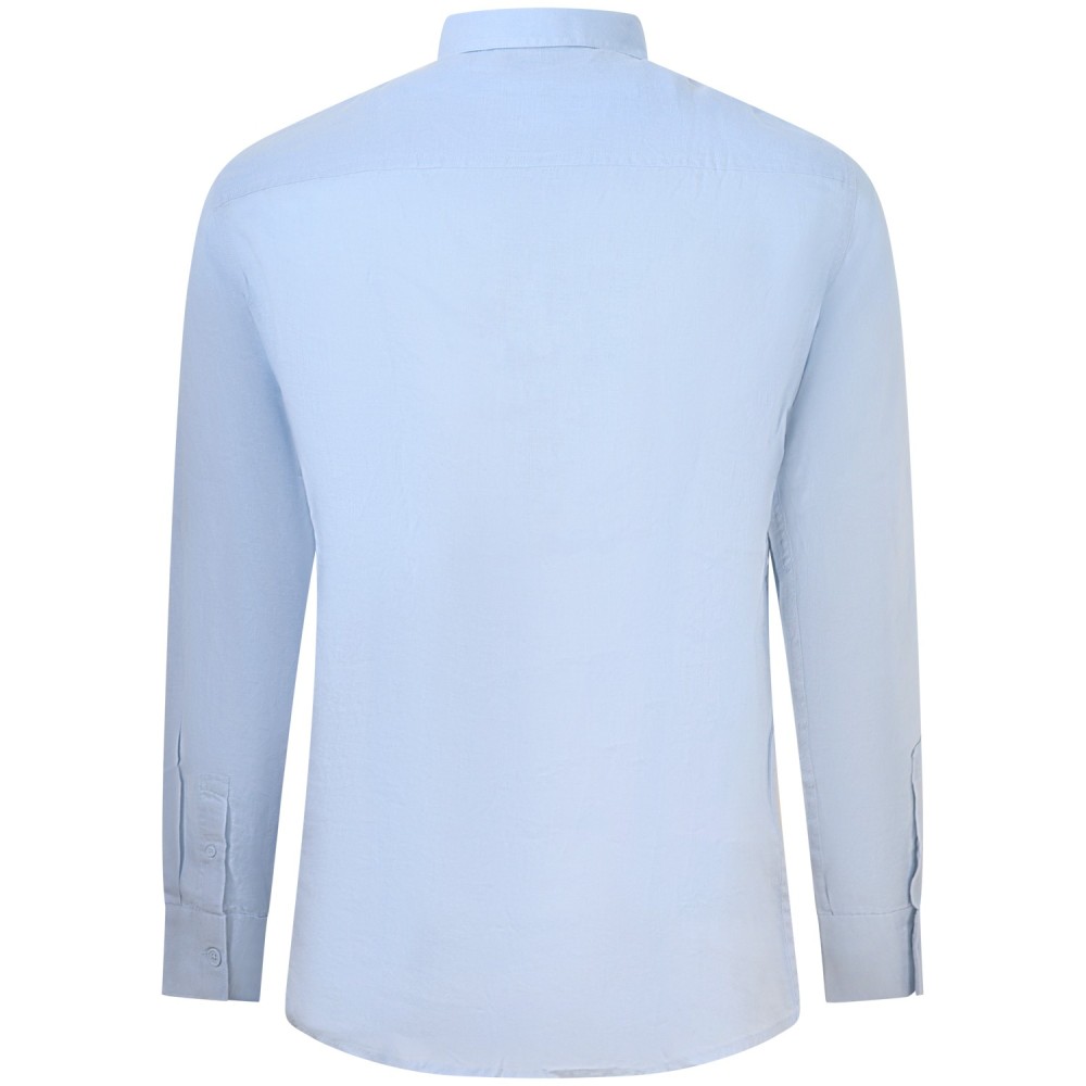 Camicia in lino celeste per uomo