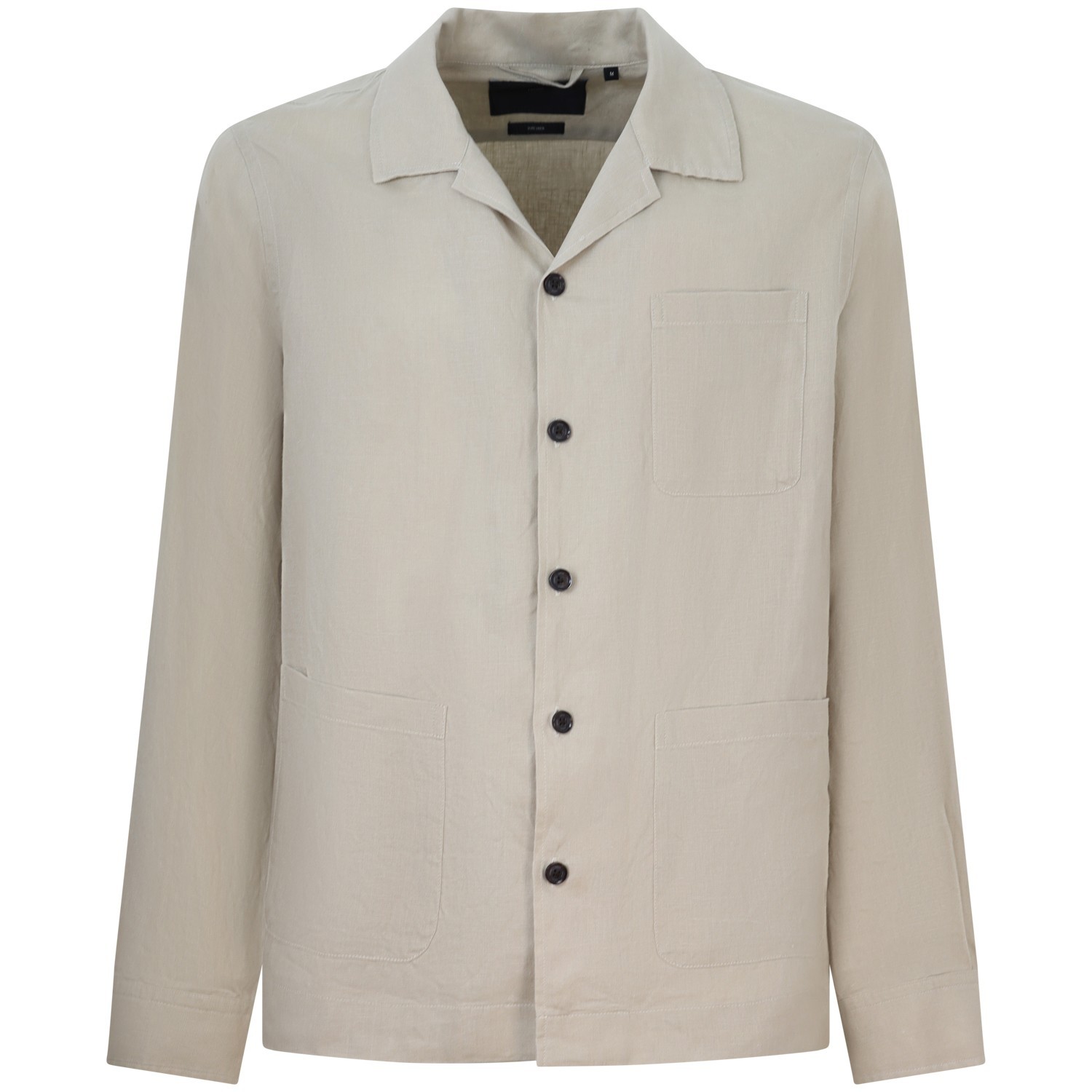 Camicia beige in lino per uomo