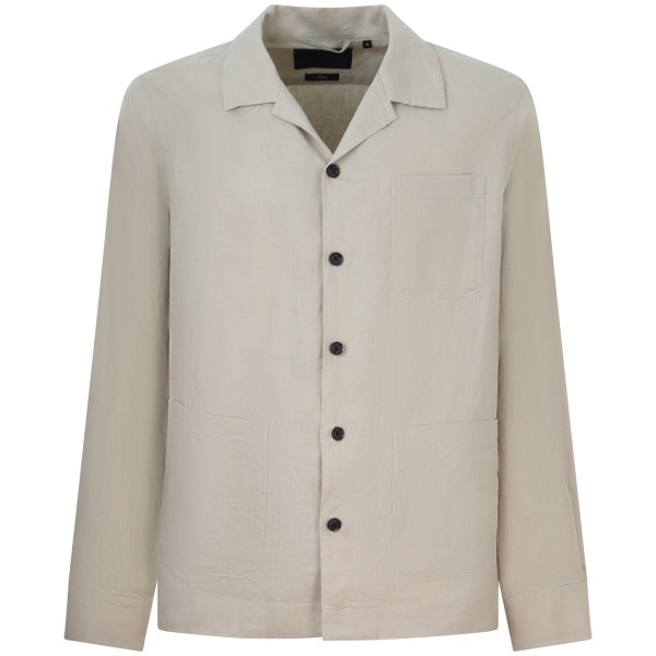 Camicia beige in lino per uomo