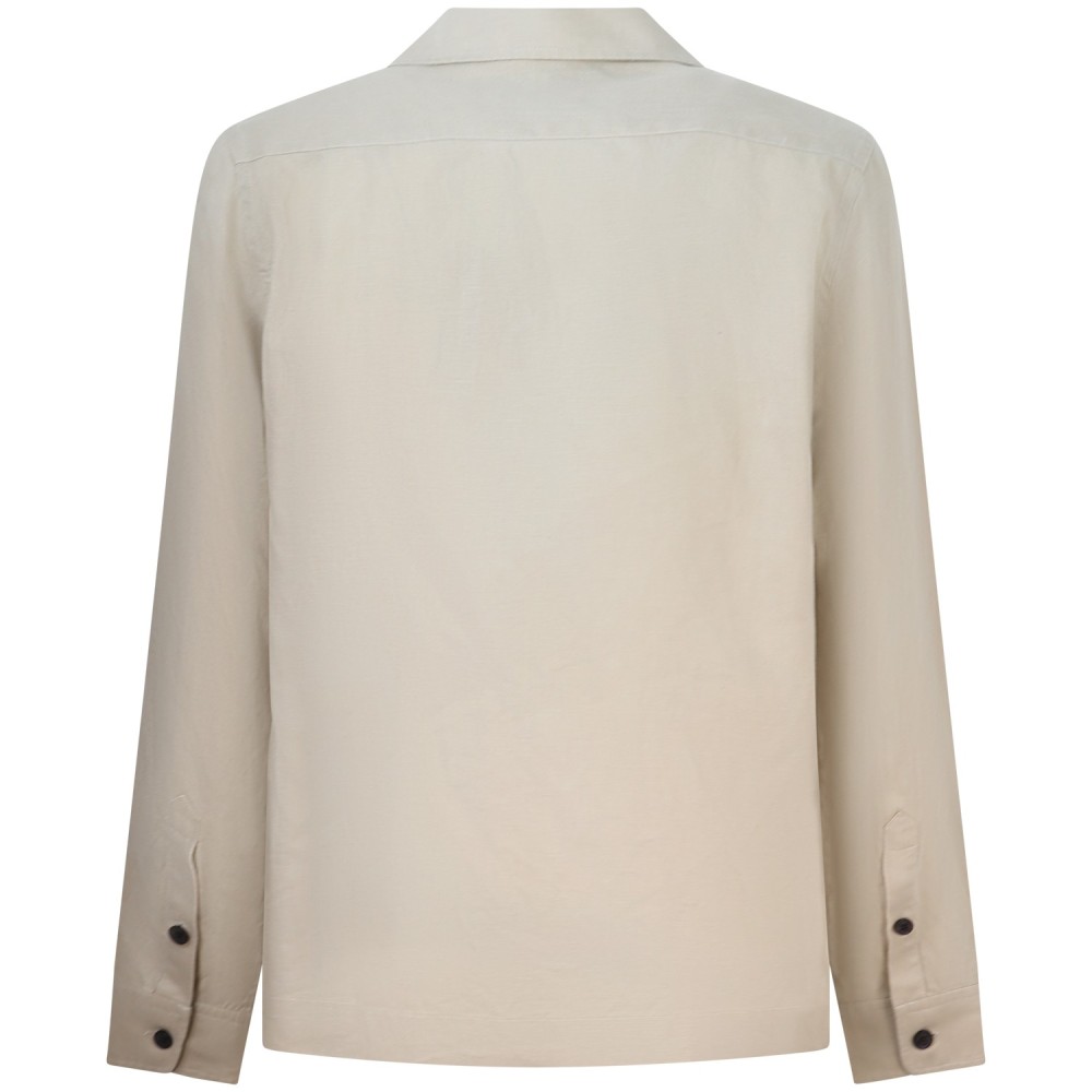 Camicia beige in lino per uomo