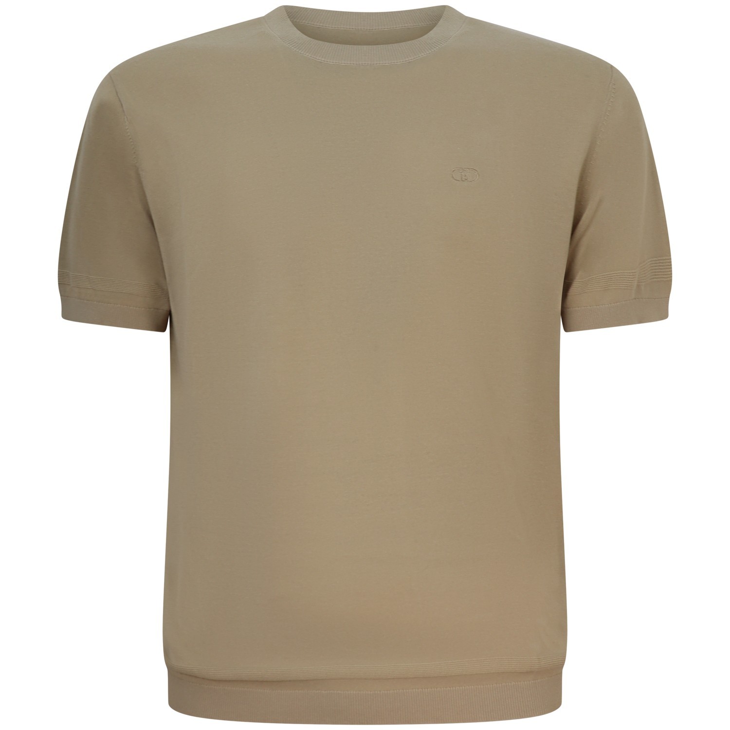 T-shirt in maglia beige per uomo