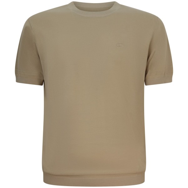 T-shirt in maglia beige per uomo