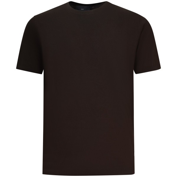 T-shirt in maglia marrone  per uomo